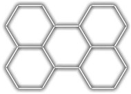 Escape6 Kompletné LED hexagónové svietidlo biele 6500 K, rozmery 5 elementov 238 ×168 cm - Modulárne svetlo
