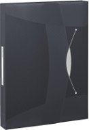 ESSELTE VIVIDA A4 s gumičkou, transparentná čierna - Dosky na dokumenty