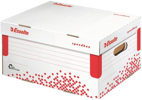 Esselte Speedbox 35.5 x 19.3 x 25.2cm, White-red - Archive Box - Main image