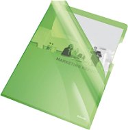 ESSELTE PREMIUM L A4, 150 mic, transparent green - pack of 25 - Document Folders