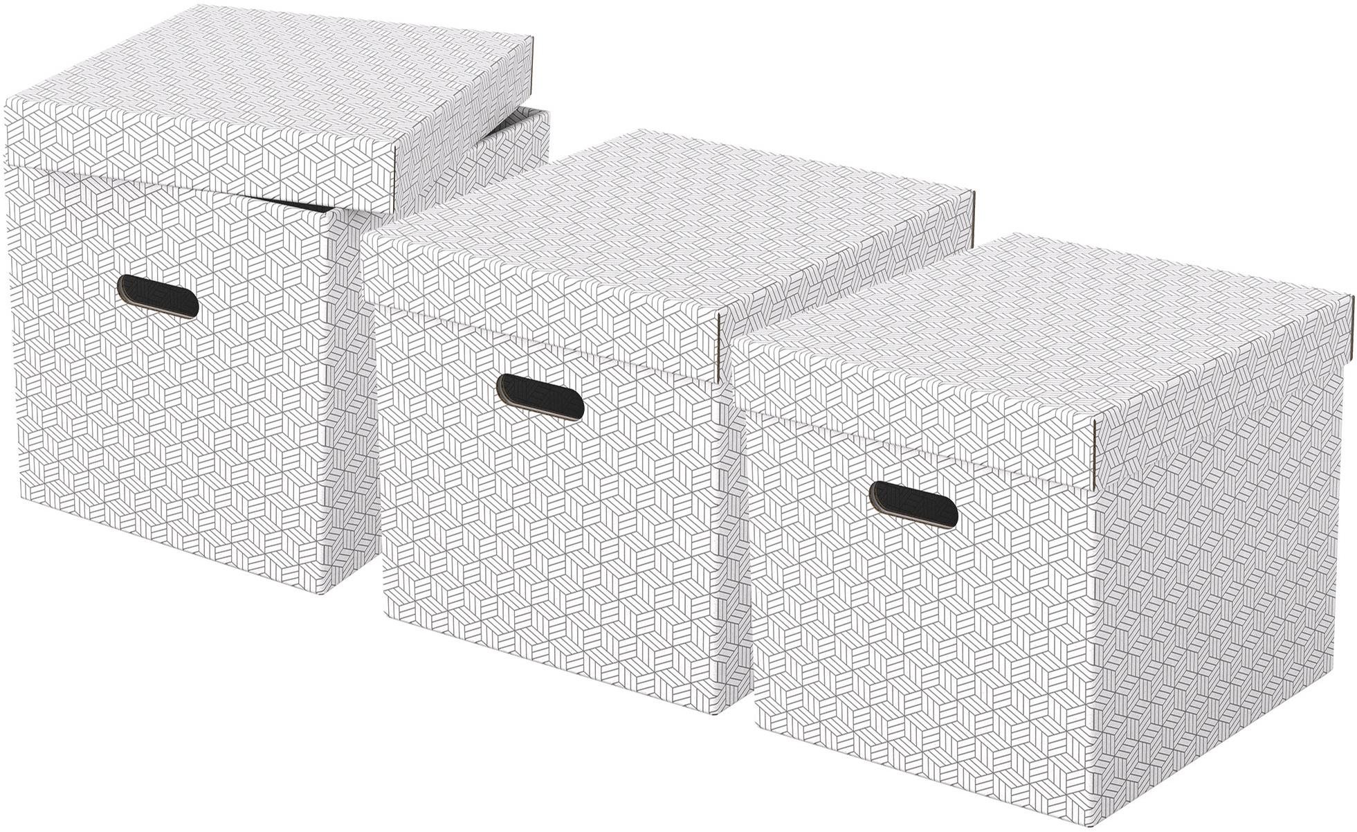 ESSELTE Home kocka alakú 32 x 31.5 x 36.5 cm, fehér - 3 darabos szett