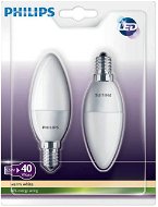 Philips LED Candle 5.5-40W, E14, 2700K, milk, 2 pieces - LED Bulb
