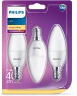 Philips LED Candle 5.5-40W, E14, 2700K, Matte, set 3pcs - LED Bulb
