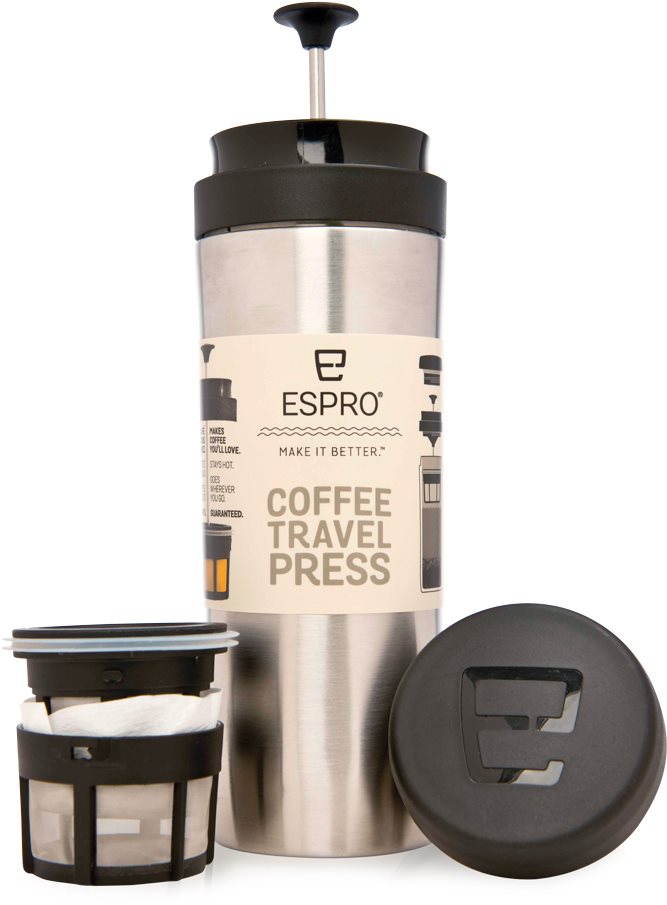 ESPRO Travel Press 0,35l, rozsdamentes acél