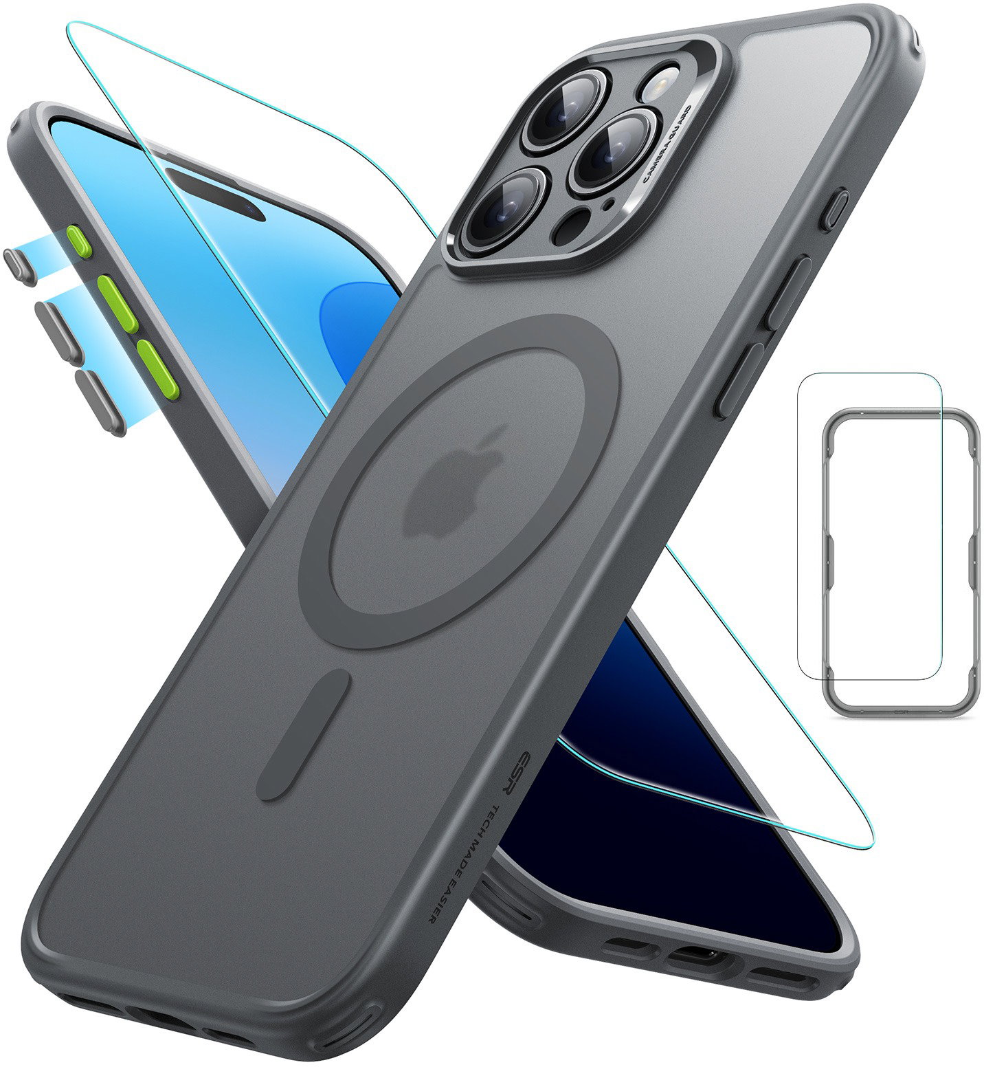 ESR Classic Pro Case (HaloLock) Set iPhone 16 Pro Max Frosted Grey tok