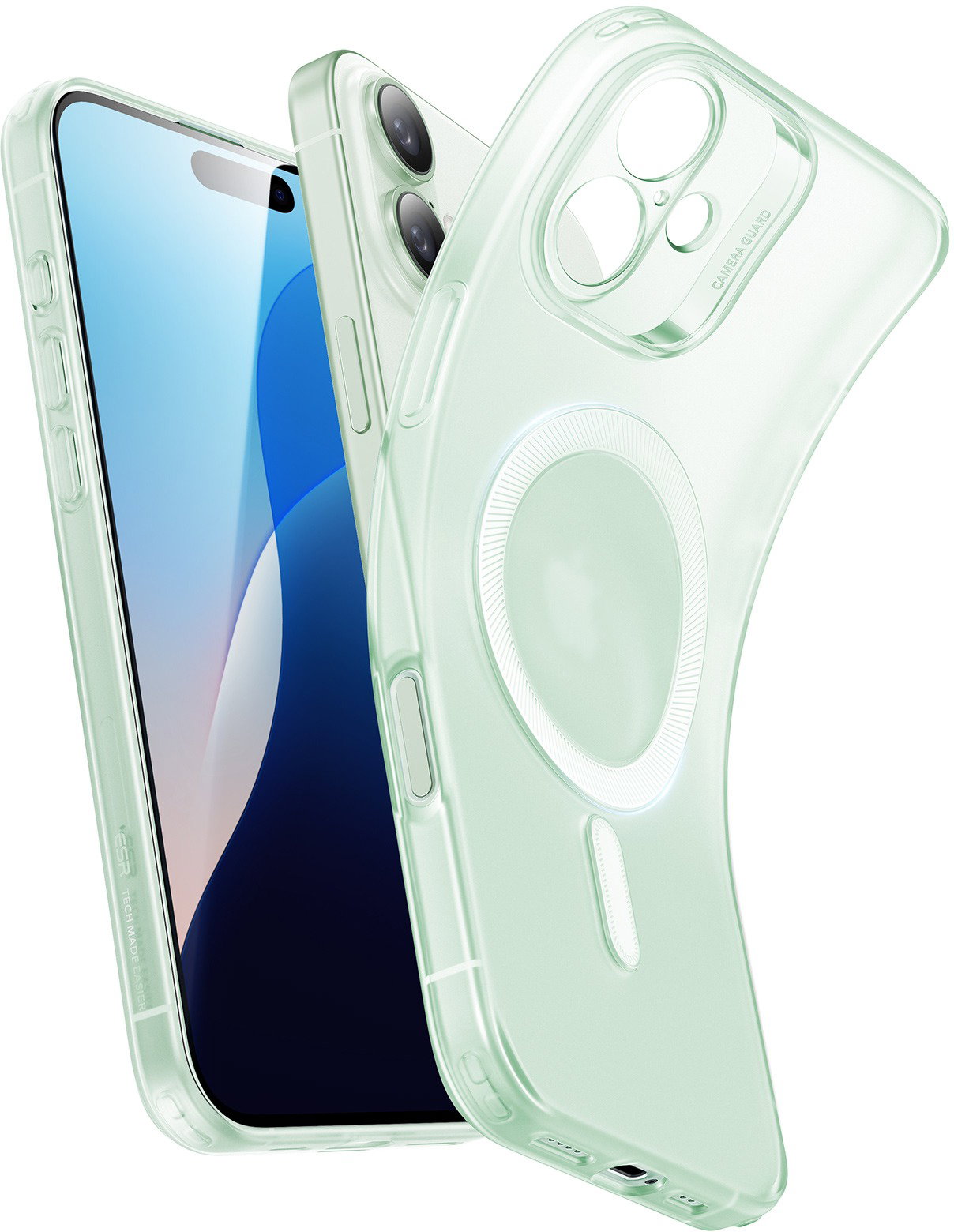 ESR Zero Clear Case (HaloLock) iPhone 16 Plus Frosted Green tok