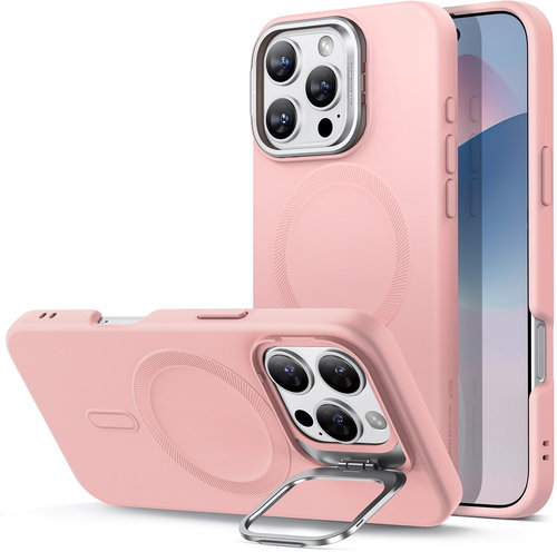 ESR Cloud Soft Case with Stash Stand (HaloLock), Compatible with iPhone 16 Pro, Pink - Handyhülle - Hauptbild