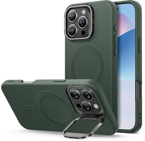 ESR Cloud Soft Case with Stash Stand (HaloLock), Compatible with iPhone 16 Pro Max, Green - Phone Cover - Main image