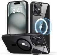 ESR Classic Hybrid Case with Stash Stand (HaloLock), Compatible with iPhone 16, Clear Black - Phone Cover