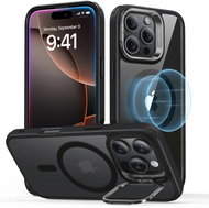 ESR Classic Hybrid Case with Stash Stand (HaloLock), Compatible with iPhone 16 Pro, Clear Black - Phone Cover