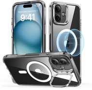ESR Classic Hybrid Case with Stash Stand (HaloLock), Compatible with iPhone 16 Plus, Clear - Phone Cover