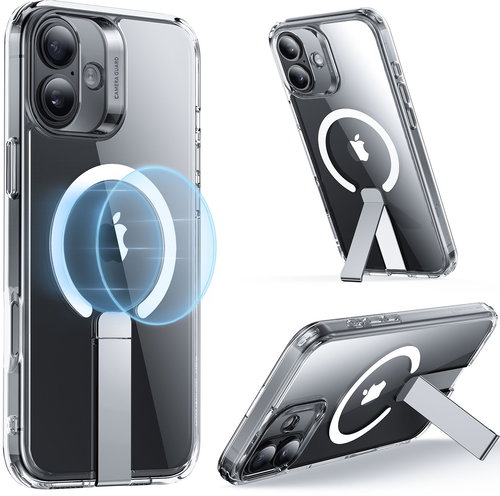 ESR Boost Flickstand Case (HaloLock), Compatible with iPhone 16, Clear - Phone Cover - Main image