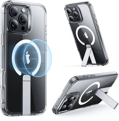 ESR Boost Flickstand Case (HaloLock), Compatible with iPhone 16 Pro, Clear - Phone Cover - Main image