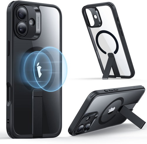ESR Boost Flickstand Case (HaloLock), Compatible with iPhone 16 Plus, Clear Black - Phone Cover - Main image