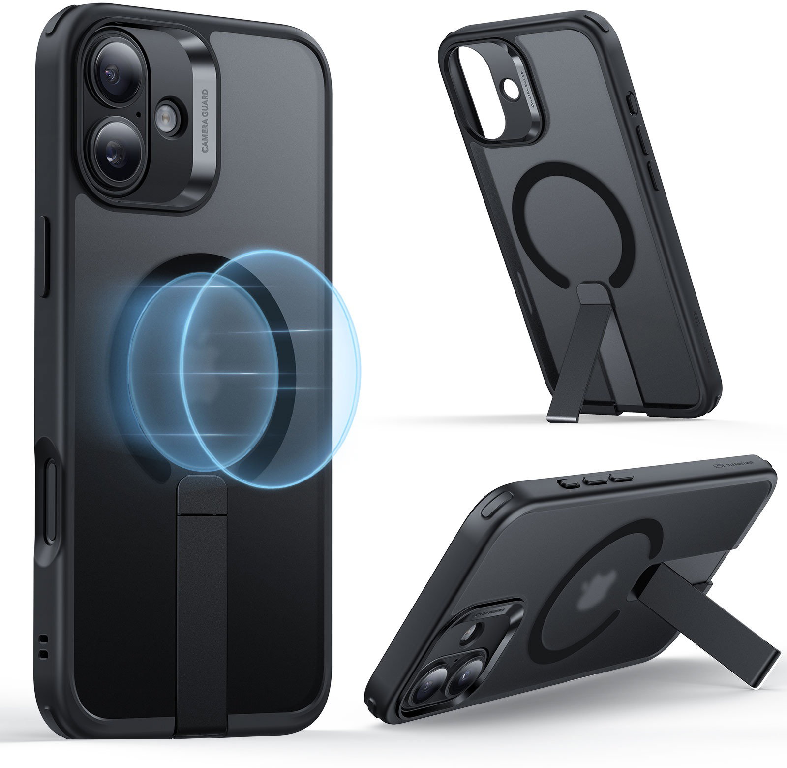 ESR Boost Flickstand Case (HaloLock) iPhone 16 Plus Frosted Black tok