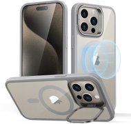 ESR Classic Hybrid Case with Stash Stand (HaloLock), Compatible with iPhone 15 Pro Max, Clear Grey - Phone Cover