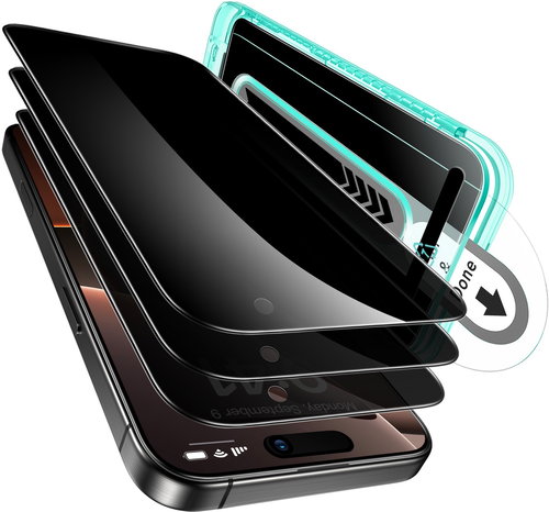 ESR Privacy Screen Protector, Compatible with iPhone 16 Pro Max, 3 Pack - Glass Screen Protector - Main image