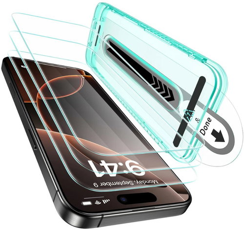 ESR Tempered-Glass Screen Protector, Compatible with iPhone 16 Pro, 3 Pack - Glass Screen Protector - Main image