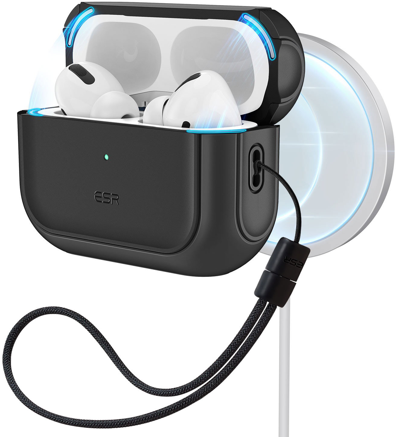 ESR Orbit Hybrid Case with HaloLock for AirPods Pro 2022 tok - Black