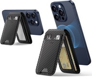 ESR HaloLock Vegan Leather Wallet Stand, Carbon Fiber -  MagSafe Wallet