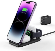 ESR HaloLock 3-in-1 Watch Wireless Charging Set, US Plug, Black - Wireless Charger