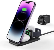 ESR HaloLock 3-in-1 Watch Wireless Charging Set, UK Plug, Black - Wireless Charger
