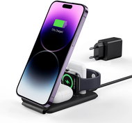 ESR Qi2 3-in-1 Travel Wireless Charging Set (HaloLock) - Wireless Charger