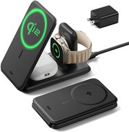 ESR Qi2 3-in-1 Travel Wireless Charging Set (HaloLock), EU Plug, Black - Wireless Charger