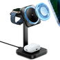 Töltőállvány ESR Qi2 3-in-1 Wireless Charging Station with CryoBoost (HaloLock) Black EU Plug - Nabíjecí stojánek