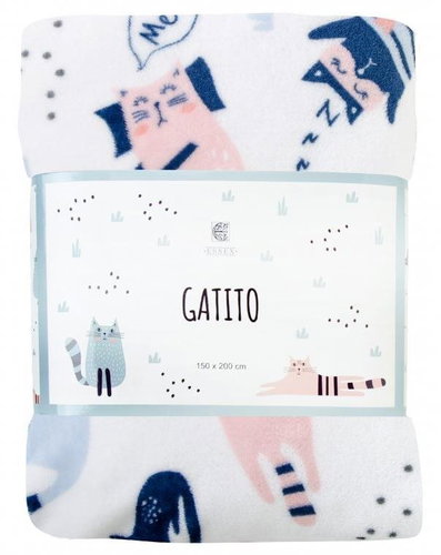 Essex Microfiber Blanket GATITO White 150x200cm - Blanket - Main image