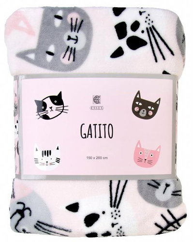 Essex Microfibre Blanket GATITO Light Pink/Grey 150x200cm - Blanket - Main image