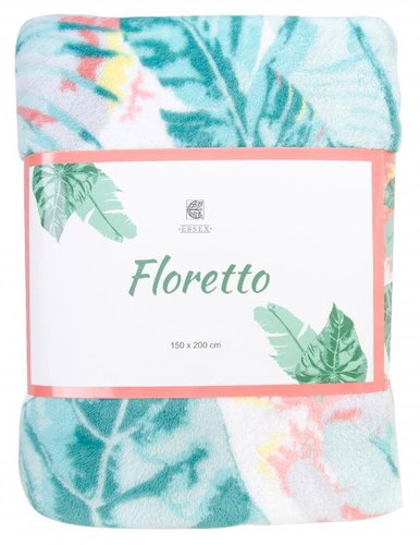 Essex Microfibre Blanket FLORETTO Green 150x200cm - Blanket - Main image