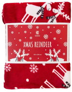 Essex Microfibre Blanket XMAS REINDEER Red 150x200cm - Blanket