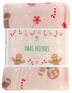 Essex Microfibre Blanket X-MAS FRIENDS Motif Pan Gingerbread 150x200cm - Blanket