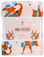 Essex Deka z mikrovlákna X-MAS FRIENDS motiv veverka se sluchátky 150x200 cm - Deka