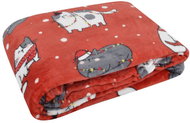 Essex Christmas microfiber blanket Festive pets red, 130 × 170 cm - Blanket