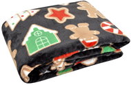 Essex Christmas microfiber blanket Christmassy black, 130 × 170 cm - Blanket
