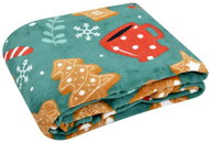 Essex Christmas microfiber blanket Christmassy green, 130 × 170 cm - Blanket