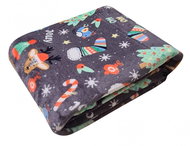 Essex Christmas microfiber blanket Jingle santa grey, 150 × 200 cm - Blanket
