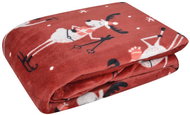 Essex Christmas microfiber blanket Xmas time red - reindeer motif A, 150 × 200 cm - Blanket