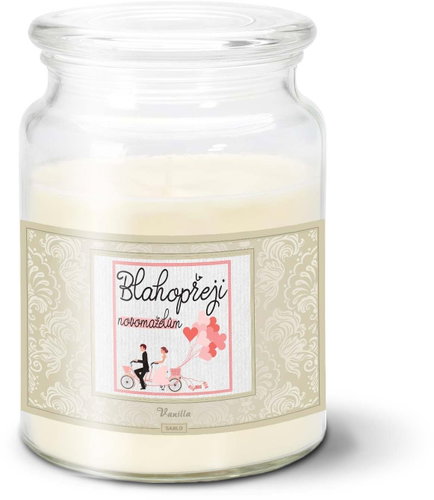 SABLIO - Blahopřeji novomanželům 500 g - Svíčka - Main image