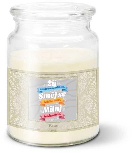 SABLIO - Žij, Směj se, Miluj 500 g - Svíčka - Main image
