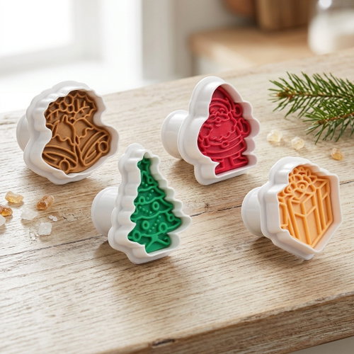 TESCOMA Stamped cookie cutters DELICIA, 4pcs, Christmas 630857.00 - Cookie Cutter - Main image