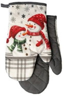 Euromat Chňapka kuchyňská /rukavice s magnetem a poutkem, Vánoční Sněhuláci šedí - Oven Mitt