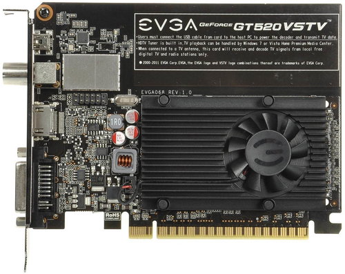 EVGA GeForce GT520 with integrated DVB-T tuner - Graphics Card - Hauptbild