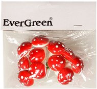 EverGreen Muchotrávka 3 cm × 12, červeno biela - Vianočné ozdoby