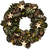 EverGreen Wreath of Pine Cones and Stars diameter of 28cm, Natural - Christmas Ornaments