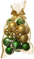 EverGreen® Sphere x 16 pcs, Various, diam. 6cm, Colour Green-gold - Christmas Ornaments