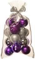 EverGreen® Gömb x 16 db, különféle, átm. 6 cm, lila-ezüst színű - Karácsonyi díszítés