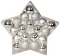 EverGreen® Gömb x 20 db, 3 féle, átmérője 6 cm, ezüst színű - Karácsonyi díszítés